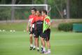 Los jugadores entrenan despu�s del amistoso de ayer ante el Alav�s